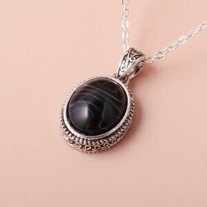 Black Trendy Elegant Cute Colorful Stone Pendant Necklace